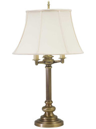 Newport Table Lamp in Antique Brass.
